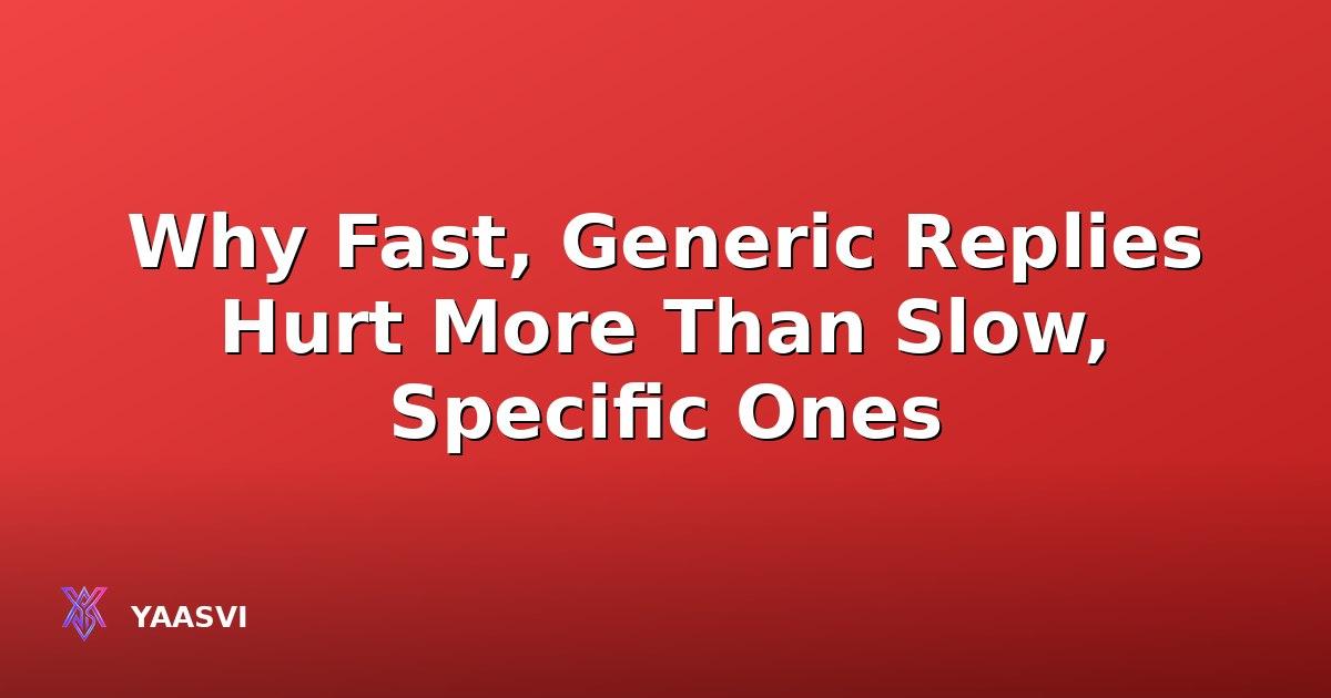 Why Fast, Generic Replies Hurt More Than Slow, Specific Ones